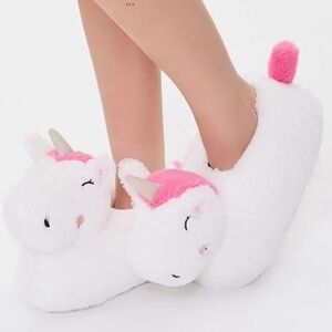 NWT FOREVER 21 PLUSH UNICORN SLIPPERS L